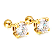 Aretes Clásico Circón Waterproof - Joya en acero inoxidable enchapado en oro 18k - D'Merys