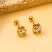 Aretes Clásico Circón Waterproof - Joya en acero inoxidable enchapado en oro 18k - D'Merys