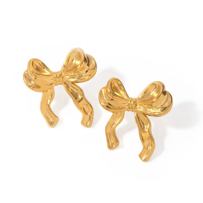 Aretes Coquette Waterproof: Acero que no se exida 316L Oro 18k | Azzia