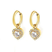 Aretes Corazón Circones Waterproof - Joya en acero inoxidable enchapado en oro 18k - D'Merys