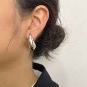 Aretes Gotas Plateado Chunky Waterproof - Joya en acero inoxidable - D'Merys