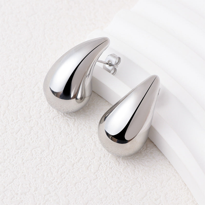 Aretes Gotas Plateado Chunky Waterproof - Joya en acero inoxidable - D'Merys