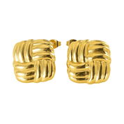 Aretes Lina Waterproof - Joya en acero inoxidable enchapado en oro 18k - D'Merys