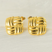 Aretes Lina Waterproof - Joya en acero inoxidable enchapado en oro 18k - D'Merys