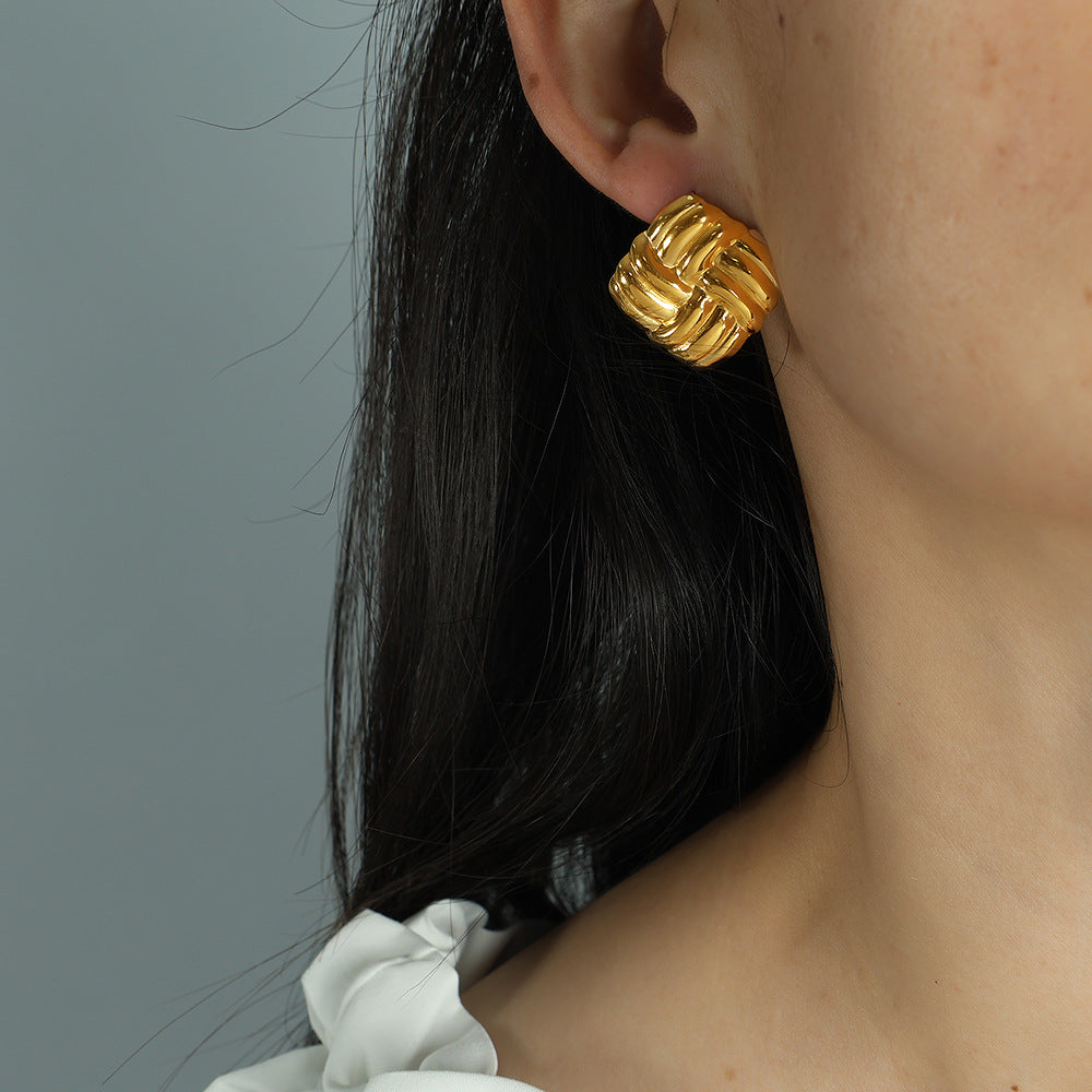 Aretes Lina Waterproof - Joya en acero inoxidable enchapado en oro 18k - D'Merys