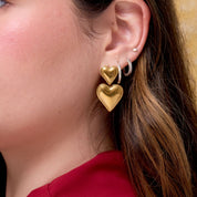 Aretes Love Corazón Waterproof - Joya en acero inoxidable enchapado en oro 18k - D'Merys
