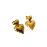 Aretes Love Corazón Waterproof - Joya en acero inoxidable enchapado en oro 18k - D'Merys