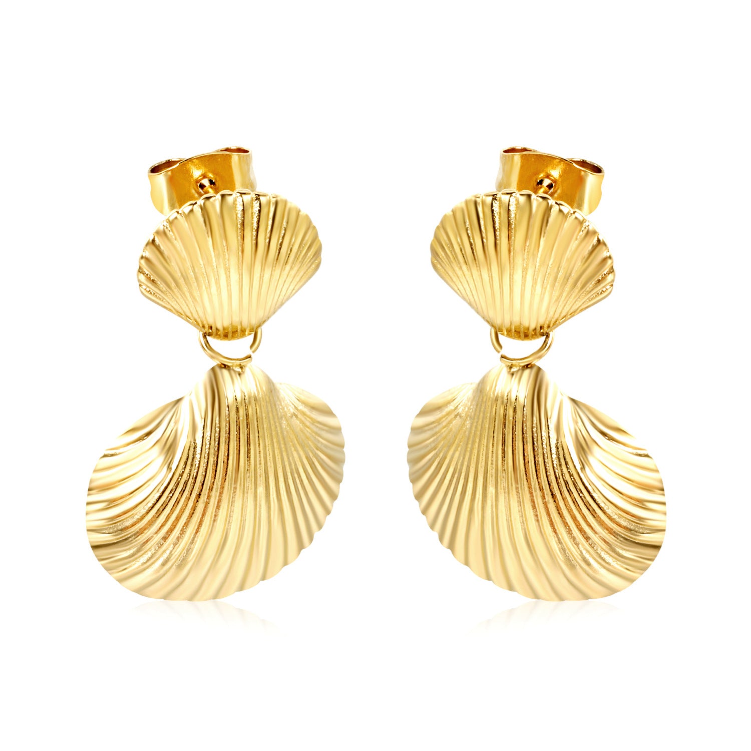 Aretes Ocean Waterproof - Joya en acero inoxidable enchapado en oro 18k - D'Merys