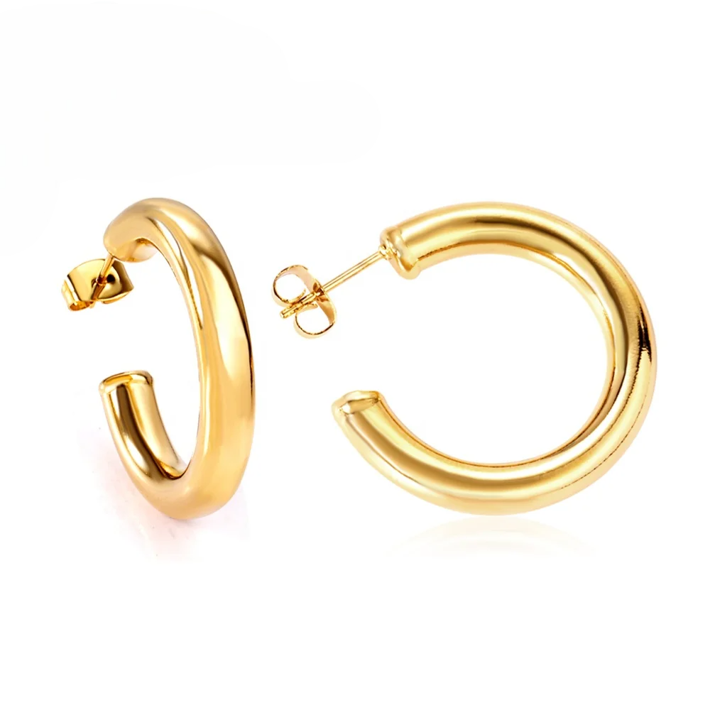 Argollas Cecilia Entubadas Waterproof - Joya en acero inoxidable enchapado en oro 18k - D'Merys