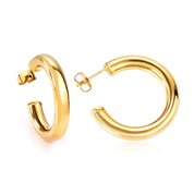 Argollas Cecilia Entubadas Waterproof - Joya en acero inoxidable enchapado en oro 18k - D'Merys