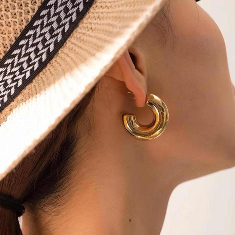 Argollas Chunky Entubadas Waterproof - Joya en acero inoxidable enchapado en oro 18k - D'Merys