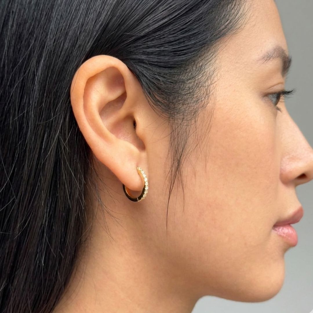 Argollas con Circones Mini | Azzia Joyería