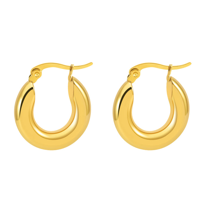 Argollas Clásicas Entubadas Waterproof - Joya en acero inoxidable enchapado en oro 18k - AZZIA