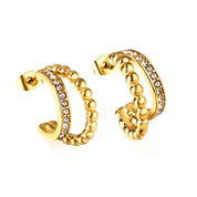 Argollas Doble Circones Waterproof - Joya en acero inoxidable enchapado en oro 18k - D'Merys