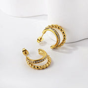 Argollas Doble Circones Waterproof - Joya en acero inoxidable enchapado en oro 18k - D'Merys