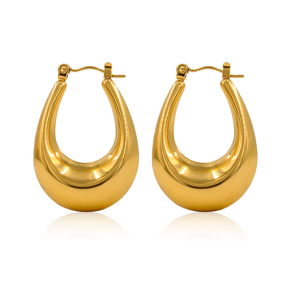 Argollas Olinda Waterproof - Joya en acero inoxidable enchapado en oro 18k - D'Merys
