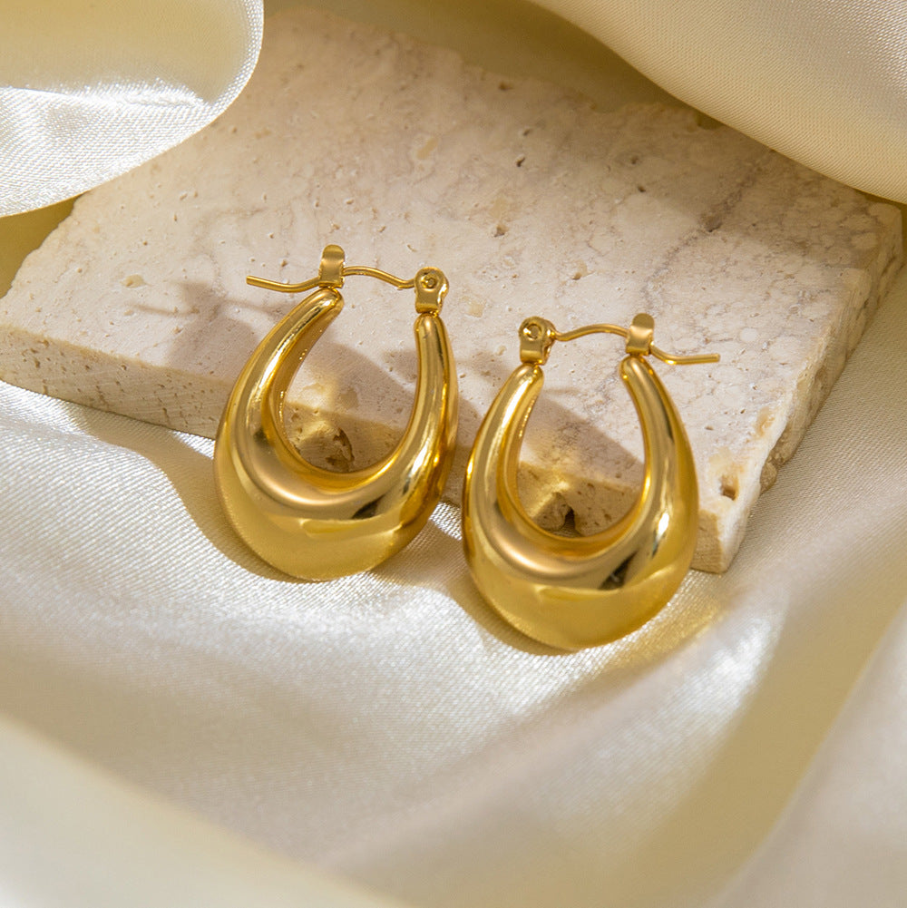 Argollas Olinda Waterproof - Joya en acero inoxidable enchapado en oro 18k - D'Merys