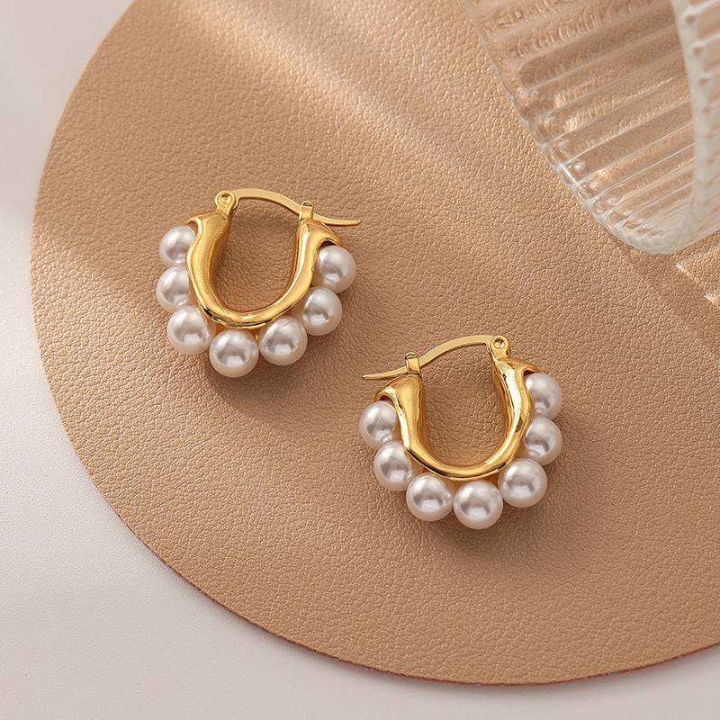 Argollas Perlitas Mini Waterproof - Joya en acero inoxidable enchapado en oro 18k - D'Merys