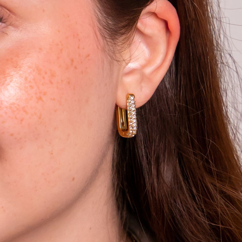 Argollas Úrsula Circones Waterproof - Joya en acero inoxidable enchapado en oro 18k - D'Merys