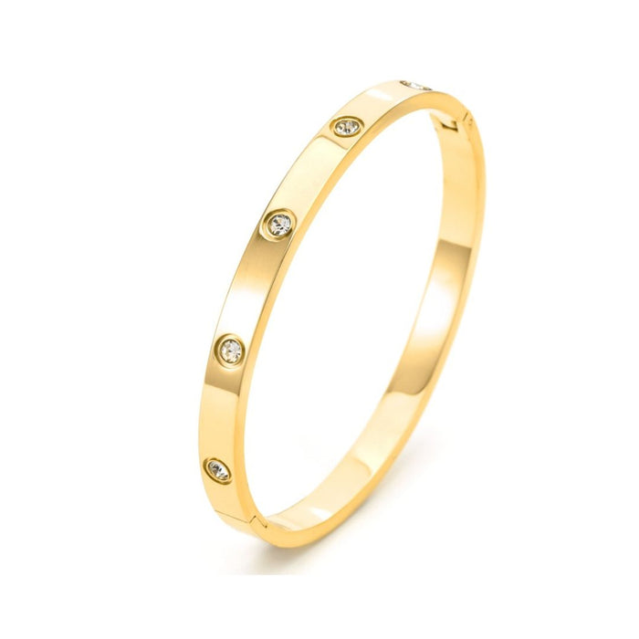 Brazalete Puñera Luces Waterproof: Acero 316L Oro 18k | Azzia - dorado