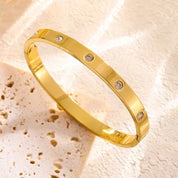 Brazalete Puñera Luces Waterproof: Acero 316L Oro 18k | Azzia - dorado