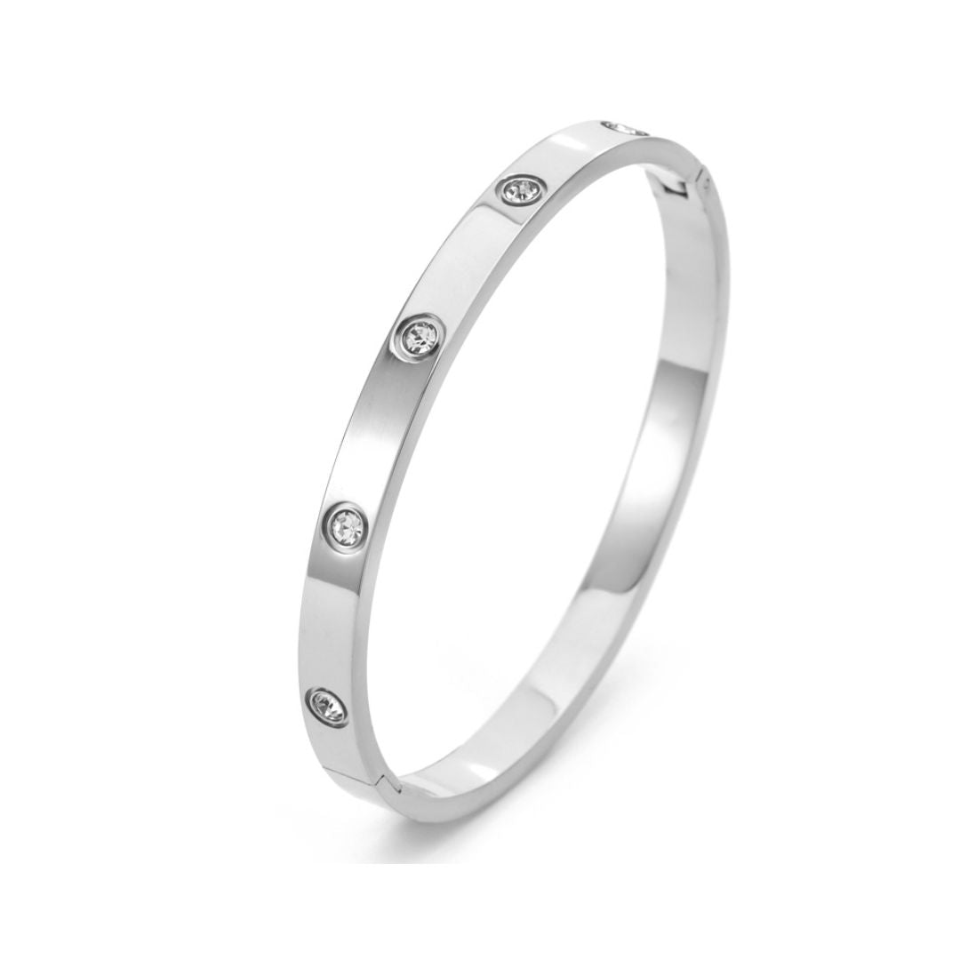 Brazalete Puñera Luces Waterproof: Acero 316L Oro 18k | Azzia - plateado