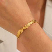 Brazalete Espiga Regulable Waterproof - Joya en acero inoxidable enchapado en oro 18k - Azzia joyería