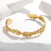 Brazalete Espiga Regulable Waterproof - Joya en acero inoxidable enchapado en oro 18k - Azzia joyería