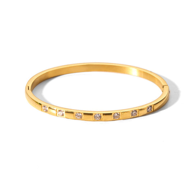 Brazalete Puñera Destellos Waterproof - Joya en acero inoxidable enchapado en oro 18k - Azzia joyería