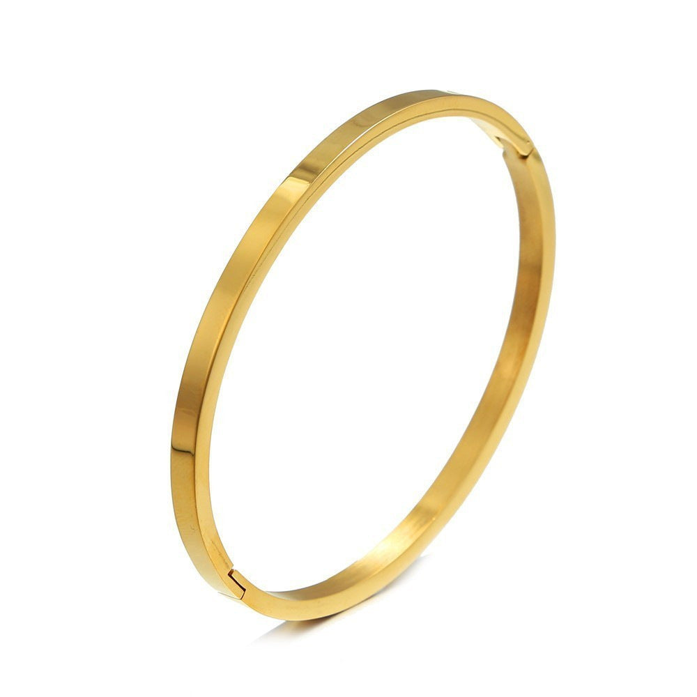 Brazalete Puñera Lisa Waterproof - Joya en acero inoxidable enchapado en oro 18k - Azzia joyería