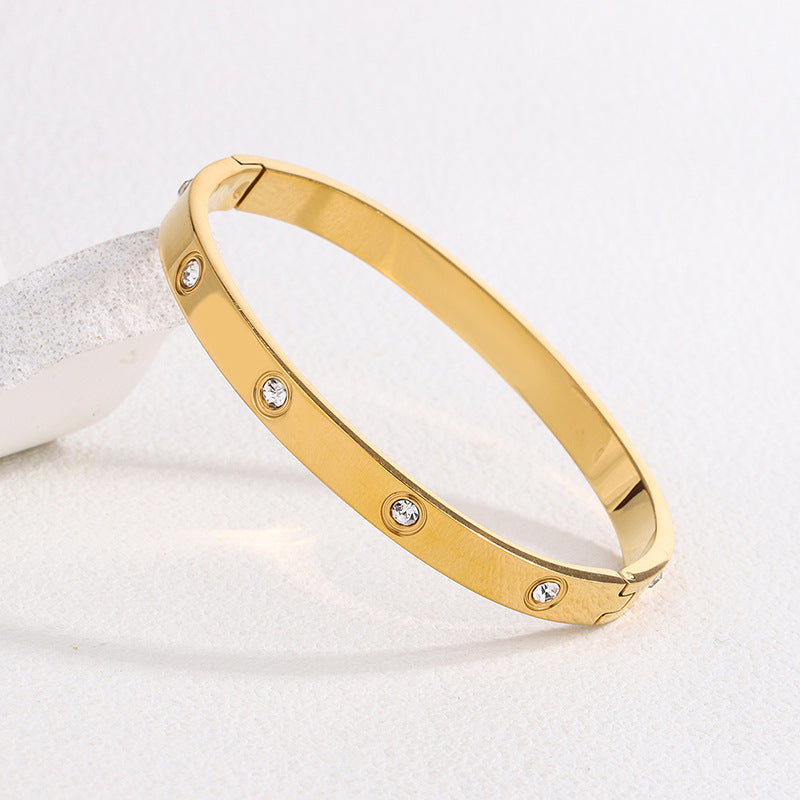 Brazalete Puñera Luces Waterproof - Joya en acero inoxidable enchapado en oro 18k - Azzia joyería