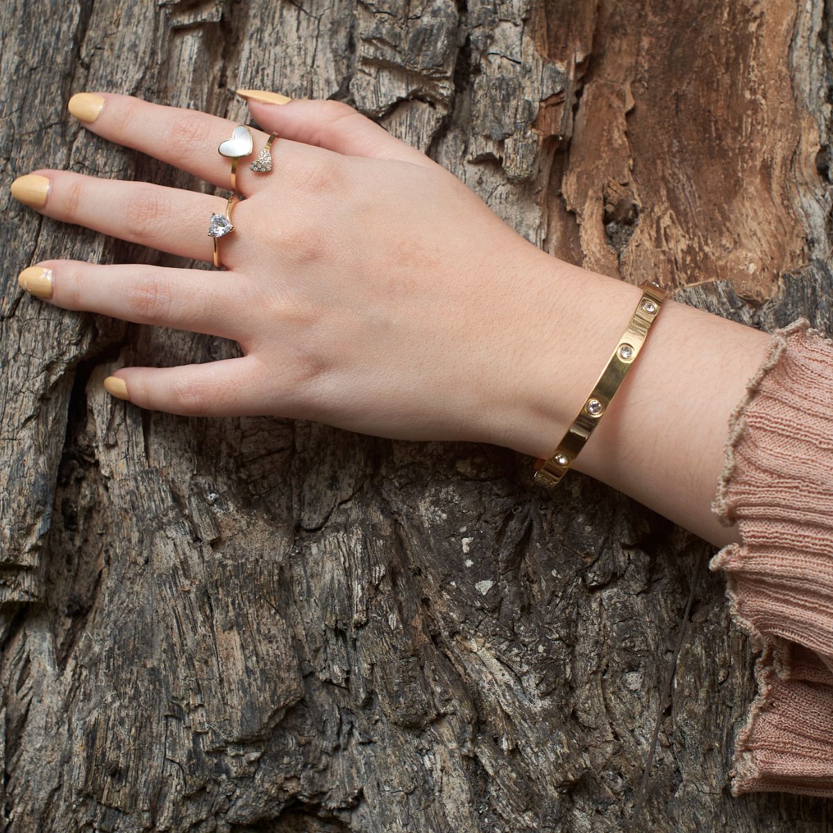 Brazalete Puñera Luces Waterproof - Joya en acero inoxidable enchapado en oro 18k - Azzia joyería