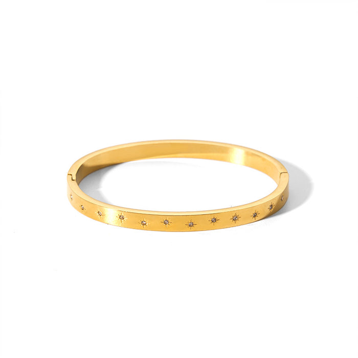 Brazalete Puñera Stars Waterproof - Joya en acero inoxidable enchapado en oro 18k - Azzia joyería
