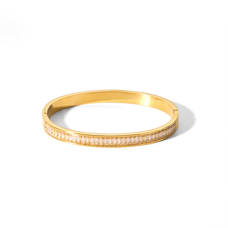 Brazalete Puñera Tiffany Waterproof - Joya en acero inoxidable enchapado en oro 18k - Azzia joyería