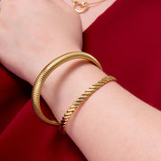 Brazalete Puñera Trenzada Waterproof - Joya en acero inoxidable enchapado en oro 18k - Azzia joyería
