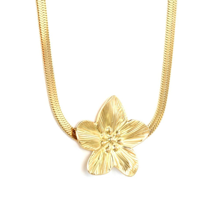 Collar Camelia Waterproof: Acero 316L Oro 18k | Azzia