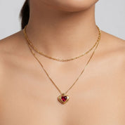 Collar Corazón Cósmico Rojo Waterproof