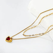 Collar Corazón Cósmico Rojo Waterproof    - AZZIA JOYERIA