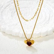 Collar Corazón Cósmico Rojo Waterproof    - AZZIA JOYERIA