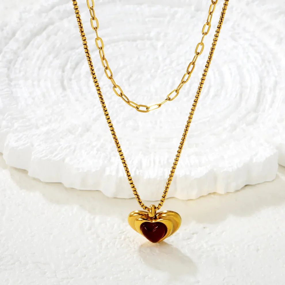 Collar Corazón Cósmico Rojo Waterproof    - AZZIA JOYERIA
