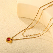 Collar Corazón Cósmico Rojo Waterproof    - AZZIA JOYERIA