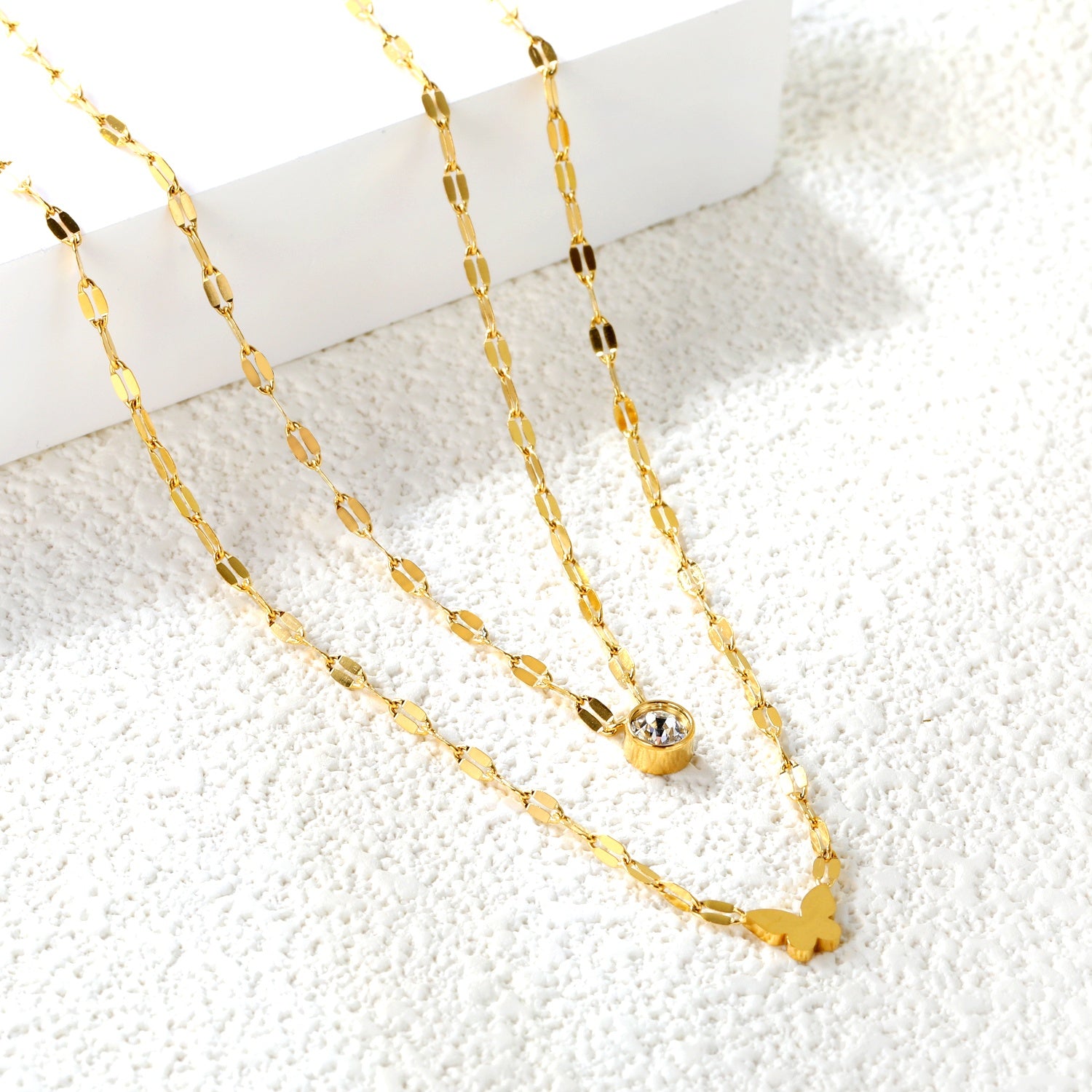 Collar Doble Butterfly Shine | Azzia Joyería