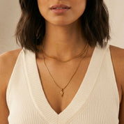 Collar Doble Cristal Waterproof: Acero 316L Oro 18k