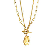 Collar Doble Ícaro Dorado Waterproof - Joya en acero inoxidable enchapado en oro 18k - Azzia joyería
