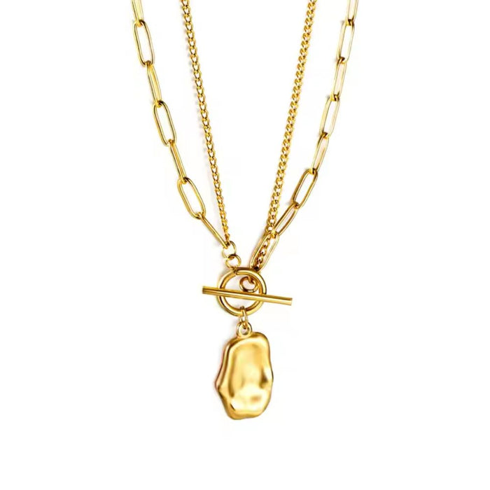 Collar Doble Ícaro Dorado Waterproof - Joya en acero inoxidable enchapado en oro 18k - Azzia joyería