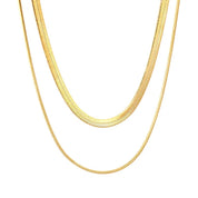 Collar Doble para mujer de eslabones estilo vintage dorado. En Azzia Joyeria