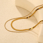 Collar Doble para mujer de eslabones estilo vintage dorado. En Azzia Joyeria