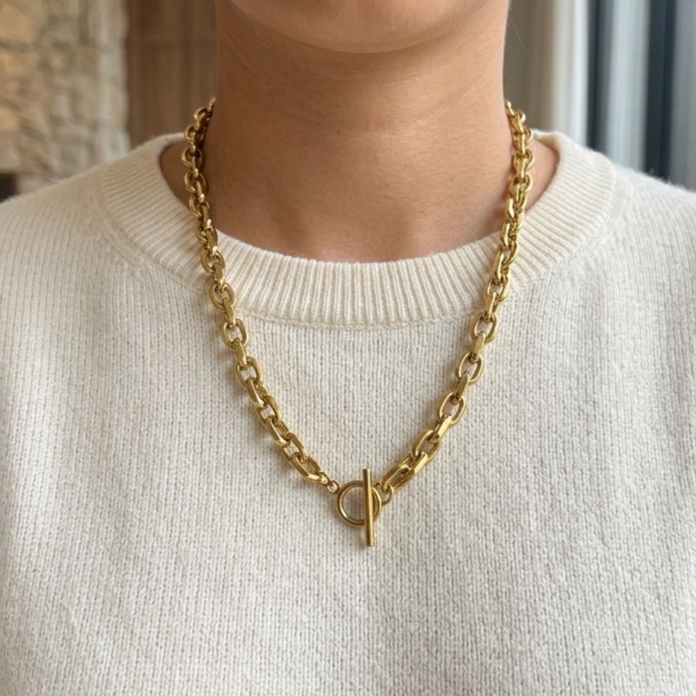 Collar Eslabones Broche T Waterproof en Azzia joyería