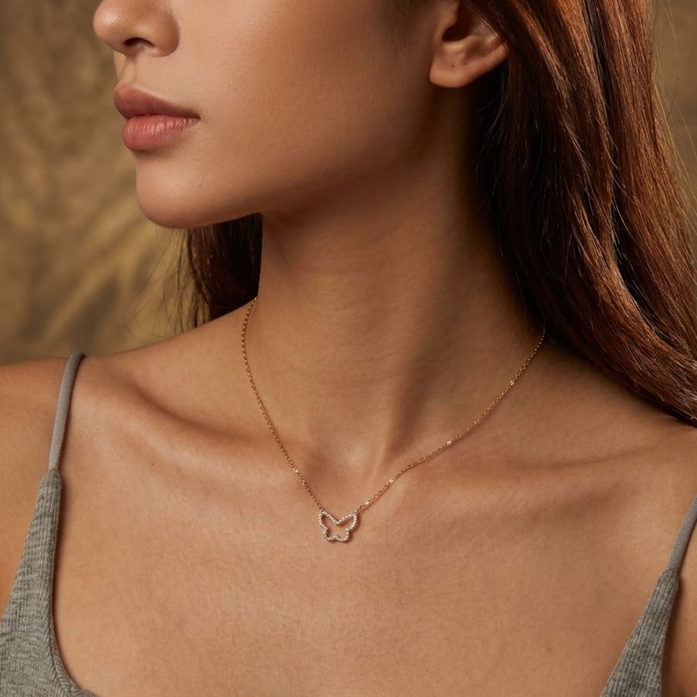 Collar Mariposa Dorada | Azzia Joyería