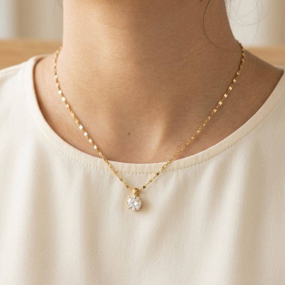 Collar Punto de Luz Waterproof: Acero 316L Oro 18k | Azzia